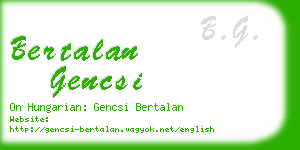 bertalan gencsi business card